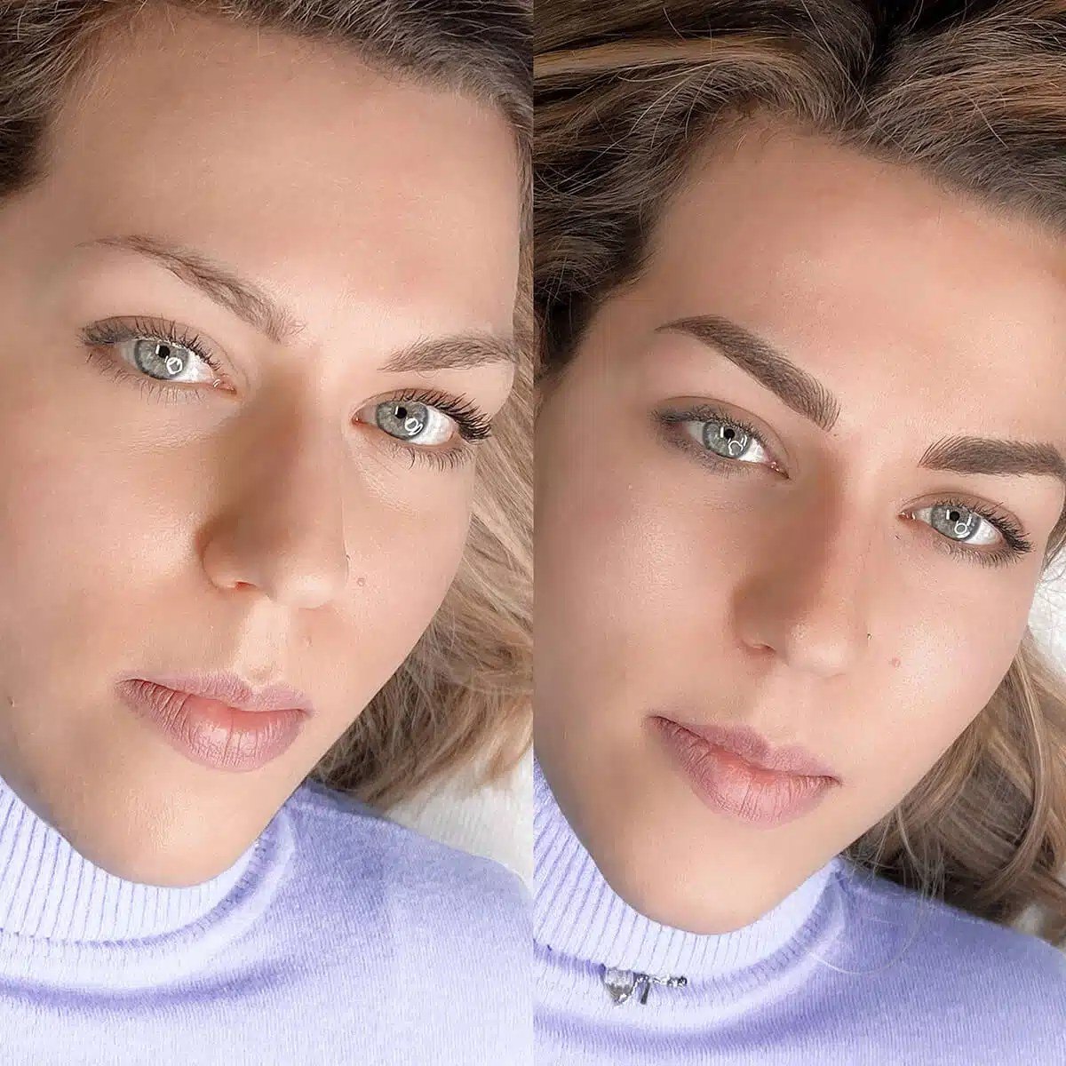 Risultato naturale del microblading sopracciglia